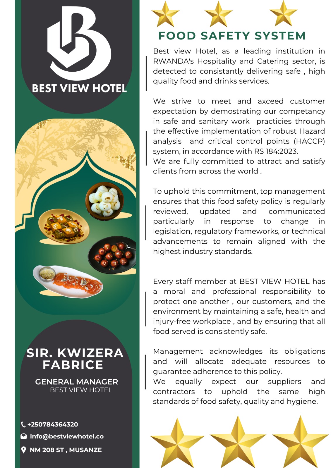 Food Safety & Hygiene Policy